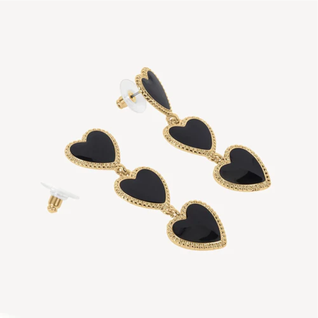 Maeva Earrings - Black & Gold