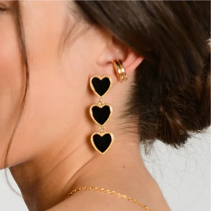 Maeva Earrings - Black & Gold