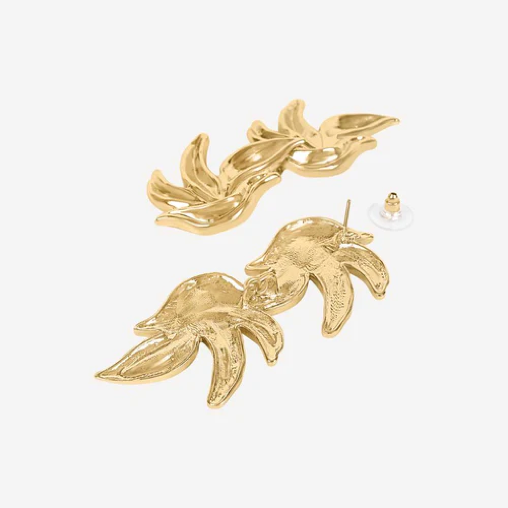 Leaf Earrings Gold