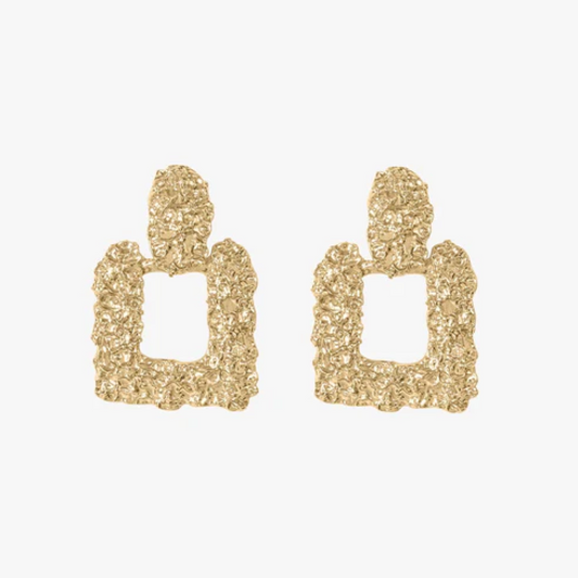 Textured Earrings Square - Gold