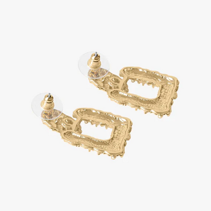 Textured Earrings Square - Gold