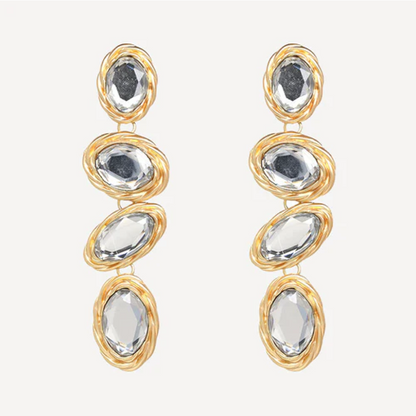 White and Gold Earrings